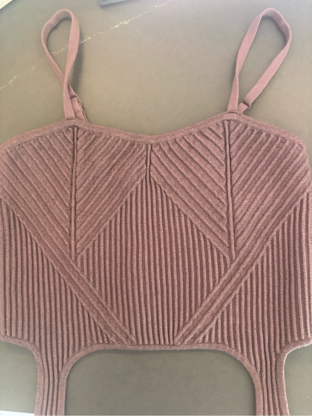 Alo Mauve Denim Knit Top